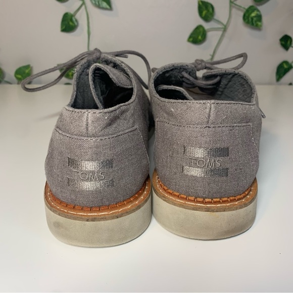 Toms Oxford Shoes Men’s Size 10.5 US Grey Aviator Brogue Wingtip Lace-up Textile - Picture 6 of 11